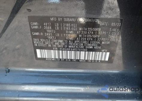 2024 Subaru Crosstrek Sport z USA, uszkodzony, nr VIN 4S4GUHF64R3701080